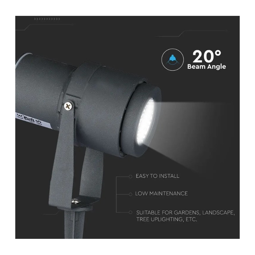 LED Φωτιστικό εξωτερικού χώρου LED/12W/230V 4000K ανθρακί IP65