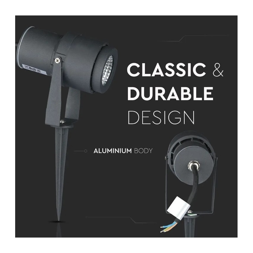 LED Φωτιστικό εξωτερικού χώρου LED/12W/230V 4000K ανθρακί IP65