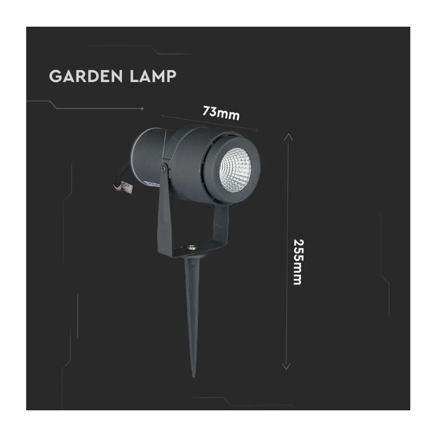 LED Φωτιστικό εξωτερικού χώρου LED/12W/230V 4000K ανθρακί IP65