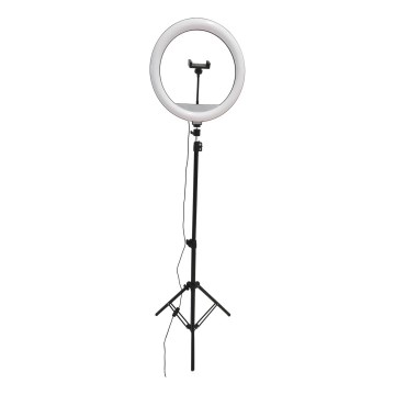 LED Φωτιστικό δαχτυλίδι ring με τρίποδο και βάση για κινητό LED/15W/5V 2700-6500K