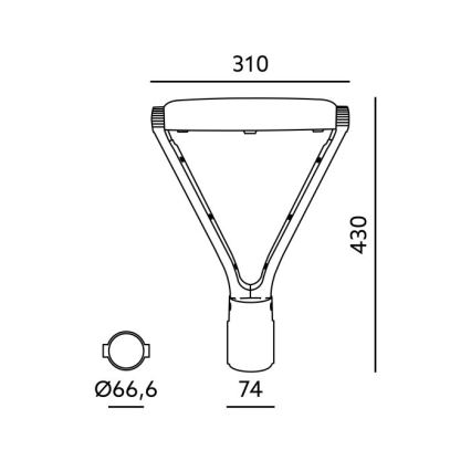LED Φωτιστικό δρόμου NEXPARK LED/30/40/60W/230V 3000/4000/6500K IP66