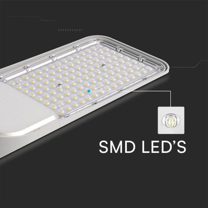 LED Φωτιστικό δρόμου με αισθητήρα λυκόφωτος SAMSUNG CHIP LED/100W/230V 4000K IP65 γκρι