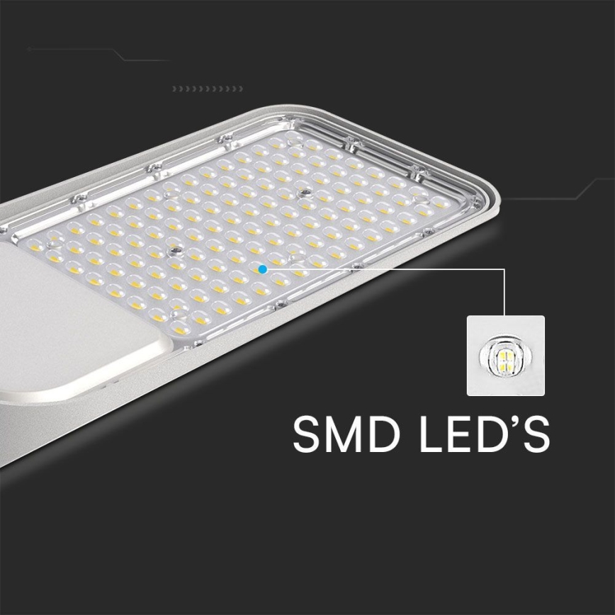 LED Φωτιστικό δρόμου με αισθητήρα λυκόφωτος SAMSUNG CHIP LED/100W/230V 4000K IP65 γκρι