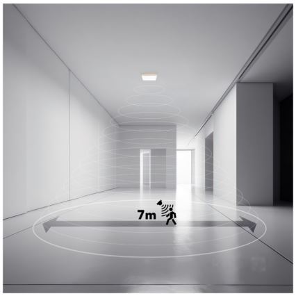 LED Φωτιστικό μπάνιου με αισθητήρα κίνησης και λυκόφωτος NIVERA LED/24W/230V IP54 3000/4000/6000K 30x30 εκ. μαύρο + τηλεχειριστήριο