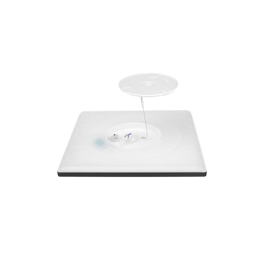 LED Φωτιστικό μπάνιου με αισθητήρα κίνησης και λυκόφωτος NIVERA LED/24W/230V IP54 3000/4000/6000K 30x30 εκ. μαύρο + τηλεχειριστήριο