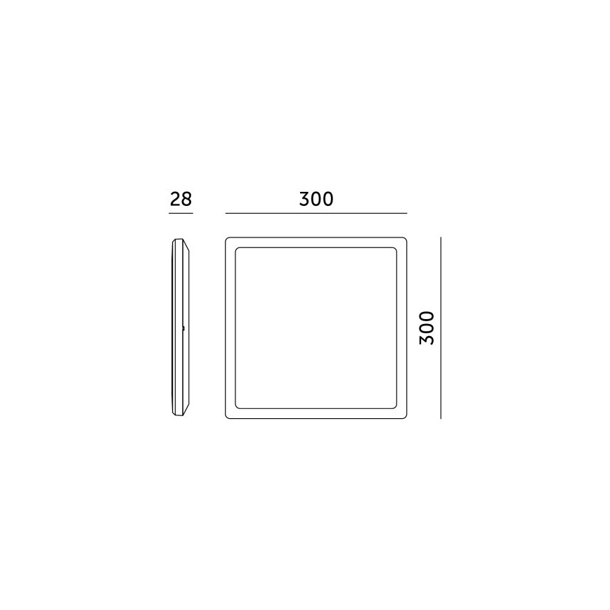 LED Φωτιστικό μπάνιου με αισθητήρα κίνησης και λυκόφωτος NIVERA LED/24W/230V IP54 3000/4000/6000K 30x30 εκ. μαύρο + τηλεχειριστήριο