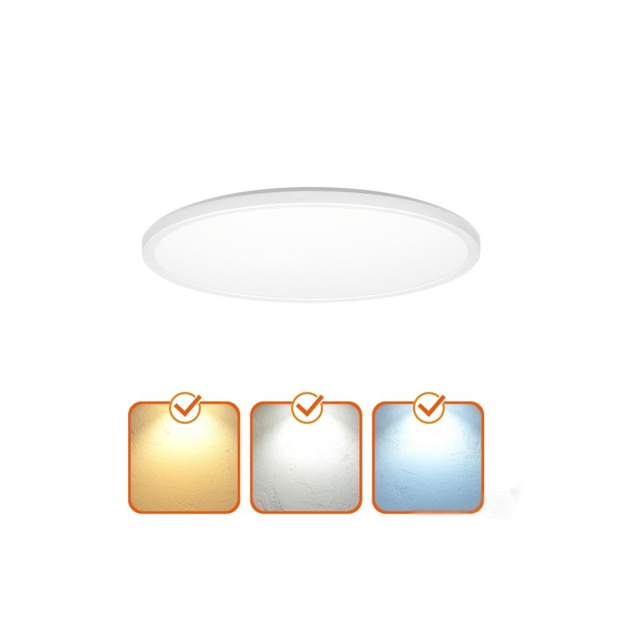 LED Φωτιστικό μπάνιου με αισθητήρα κίνησης και λυκόφωτος NIVERA LED/24W/230V IP54 3000/4000/6000K διάμετρος 30 εκ. λευκό + τηλεχειριστήριο