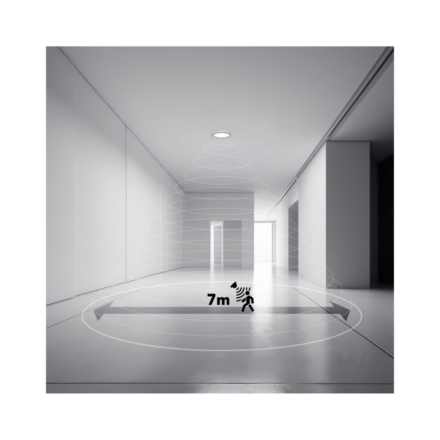 LED Φωτιστικό μπάνιου με αισθητήρα κίνησης και λυκόφωτος NIVERA LED/24W/230V IP54 3000/4000/6000K διάμετρος 30 εκ. μαύρο + τηλεχειριστήριο