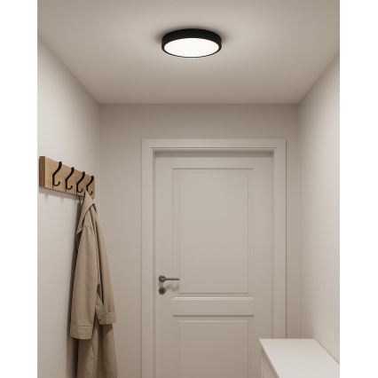 LED φωτιστικό οροφής, 24W/230V, 3000/4000/6500K, διάμ. 30 cm, μαύρο