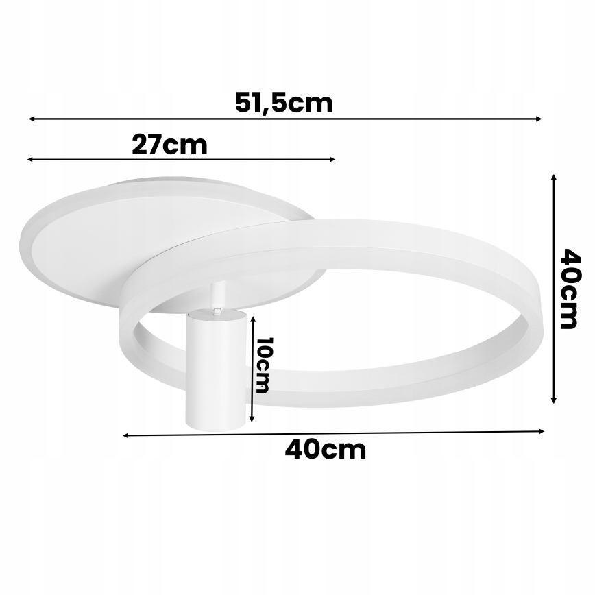 LED φωτιστικό οροφής 38W/230V + 1xGU10/30W λευκό
