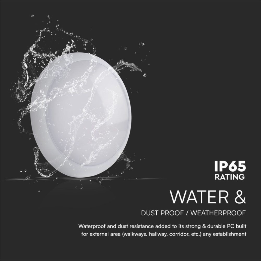 LED Φωτιστικό οροφής ασφαλείας με αισθητήρα LED/8W/16W/20W/230V IP65 3000/4000/6500K διάμετρος 32 cm