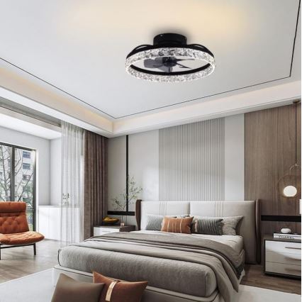 LED Φωτιστικό οροφής dimmable με ανεμιστήρα LED/35W/230V 3000-6500K μαύρο + τηλεχειριστήριο