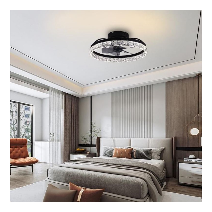 LED Φωτιστικό οροφής dimmable με ανεμιστήρα LED/35W/230V 3000-6500K μαύρο + τηλεχειριστήριο