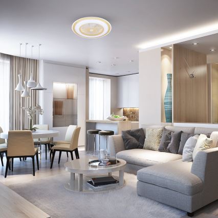 LED Φωτιστικό οροφής dimmable με ανεμιστήρα ZEPHYR LED/48W/230V 3000-6000K χρυσό + τηλεχειριστήριο