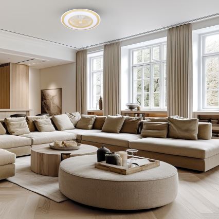 LED Φωτιστικό οροφής dimmable με ανεμιστήρα ZEPHYR LED/48W/230V 3000-6000K χρυσό + τηλεχειριστήριο