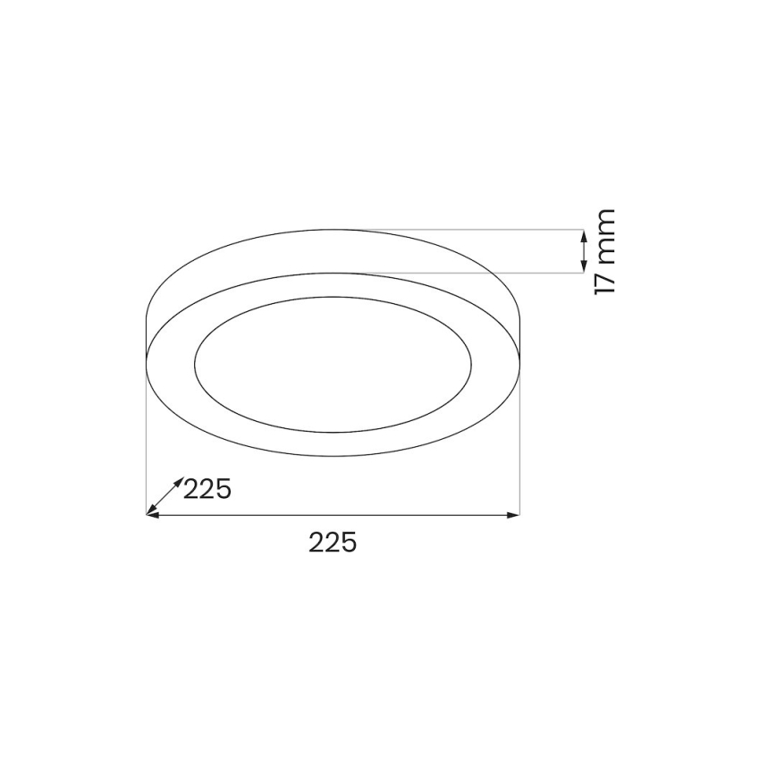 LED φωτιστικό οροφής EVORA LED/18W/230V 3000/4000/6000K διάμ. 22,5 cm μαύρο