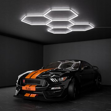 LED φωτιστικό οροφής HEXAGON LED/192W/85-265V 6500K 298x209 cm CRI 90 IP54 λευκό