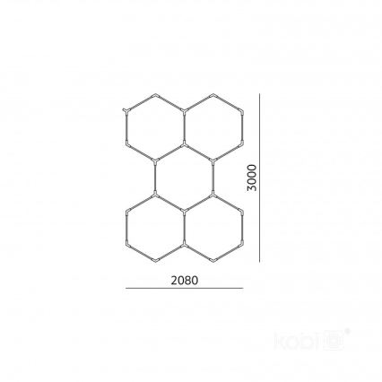 LED φωτιστικό οροφής HEXLINE LED/216W/230V 4000K 208x300 cm λευκό