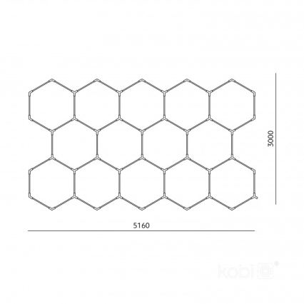 LED φωτιστικό οροφής HEXLINE LED/513W/230V 4000K 300x516 cm λευκό