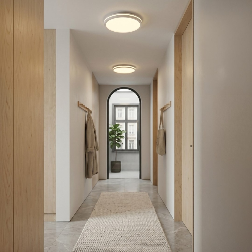 LED Φωτιστικό οροφής HUGO LED/12/18/24W/230V 3000/4000/6500K Ø 30 cm IP54 λευκό