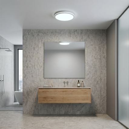 LED Φωτιστικό οροφής HUGO LED/12/18/24W/230V 3000/4000/6500K Ø 30 cm IP54 λευκό