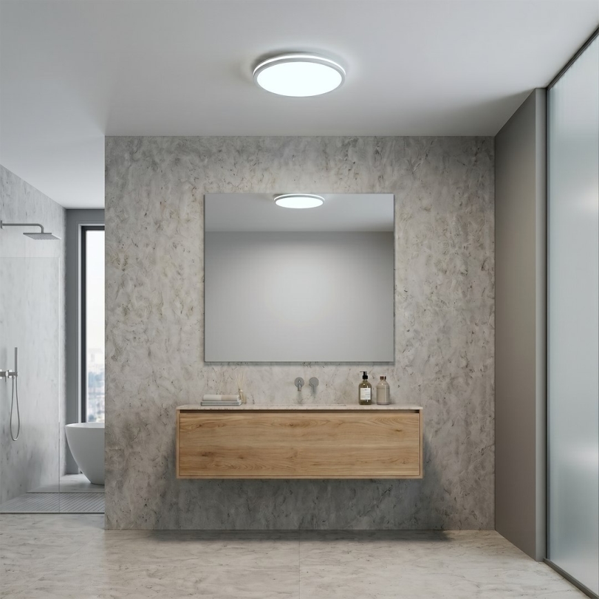 LED Φωτιστικό οροφής HUGO LED/12/18/24W/230V 3000/4000/6500K Ø 30 cm IP54 λευκό