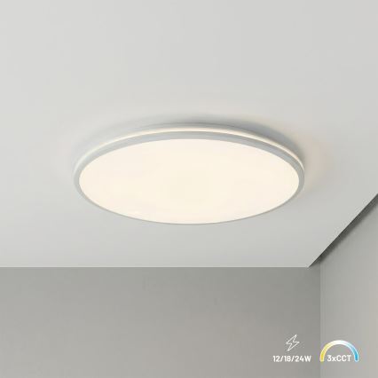 LED Φωτιστικό οροφής HUGO LED/12/18/24W/230V 3000/4000/6500K Ø 30 cm IP54 λευκό