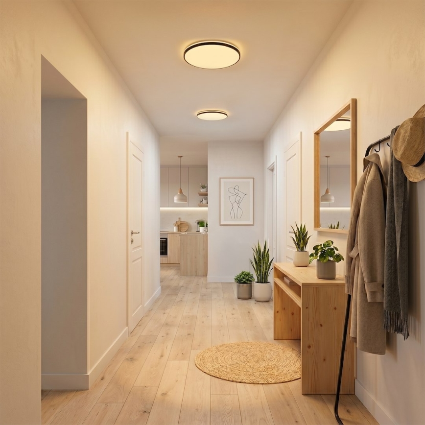 LED φωτιστικό οροφής HUGO LED/12/18/24W/230V 3000/4000/6500K Ø 30 cm IP54 μαύρο