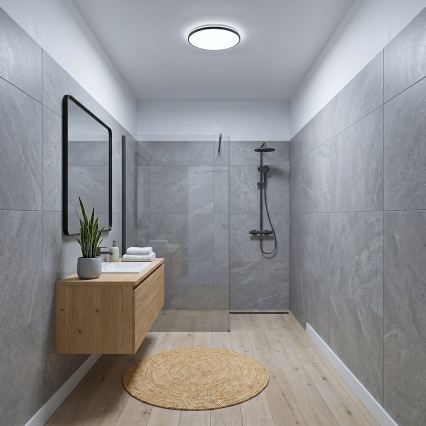 LED φωτιστικό οροφής HUGO LED/12/18/24W/230V 3000/4000/6500K Ø 30 cm IP54 μαύρο