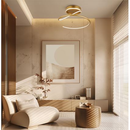 LED φωτιστικό οροφής JILL LED/27W/230V, Ø 50 cm, χρυσό
