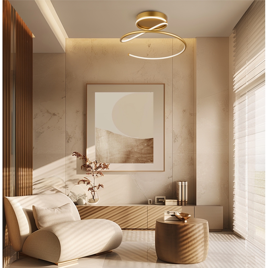LED φωτιστικό οροφής JILL LED/27W/230V, Ø 50 cm, χρυσό