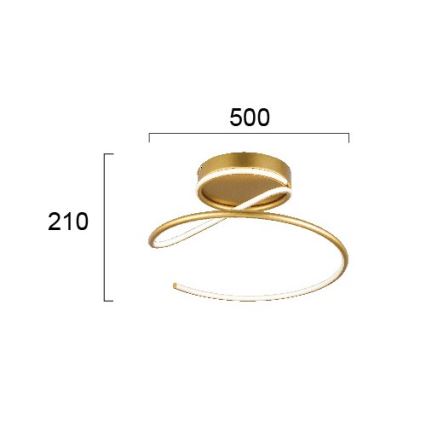 LED φωτιστικό οροφής JILL LED/27W/230V, Ø 50 cm, χρυσό