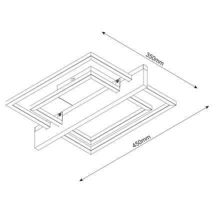 LED φωτιστικό οροφής LARYSA LED/23W/230V 35x45 πεύκο