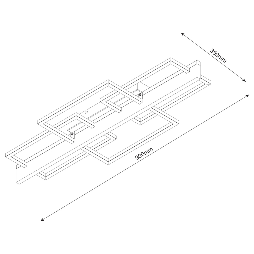 LED φωτιστικό οροφής LARYSA LED/35W/230V 35x90 cm πεύκο