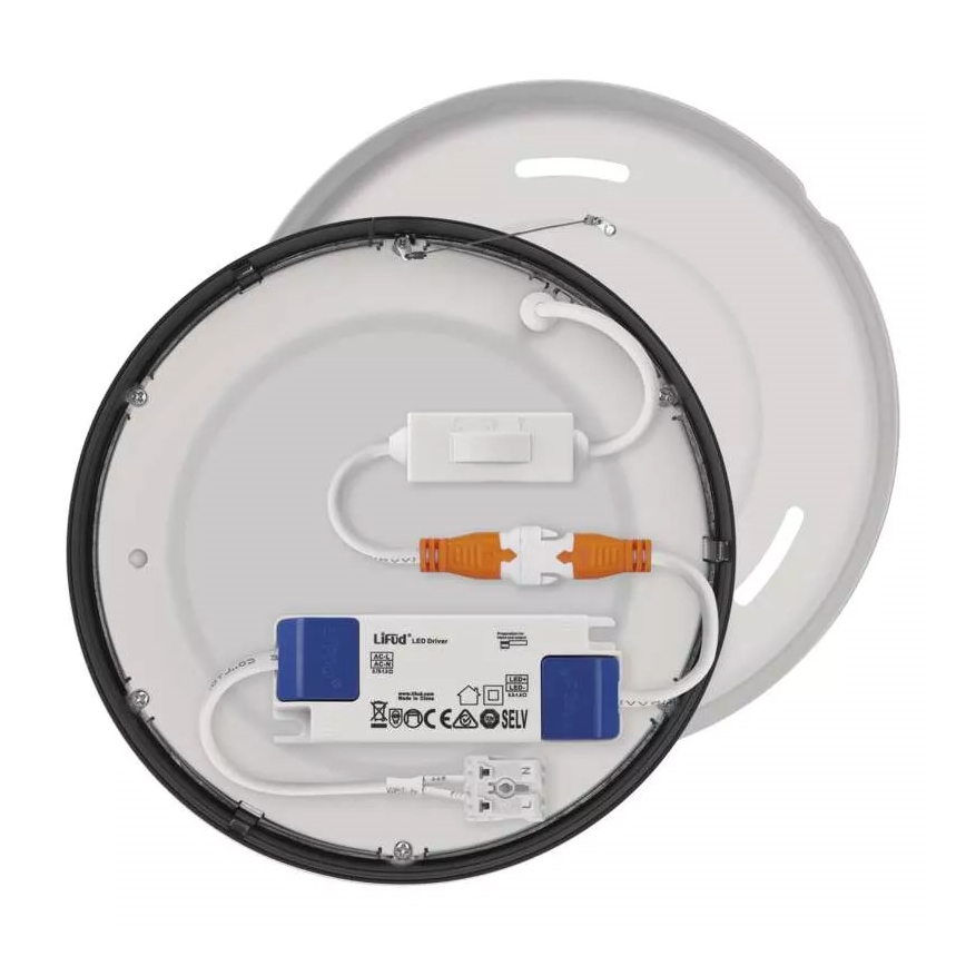 LED Φωτιστικό οροφής NEXXO LED/12,5W/230V 3000/3500/4000K δ. 17 cm μαύρο