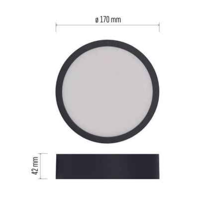 LED Φωτιστικό οροφής NEXXO LED/12,5W/230V 3000/3500/4000K δ. 17 cm μαύρο