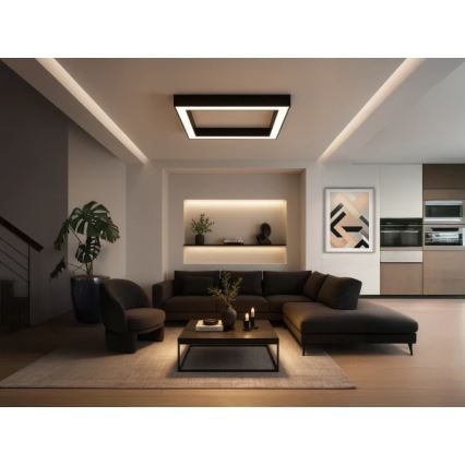 LED φωτιστικό οροφής LED/130W/230V 3000/4000/6500K 100x100 cm μαύρο
