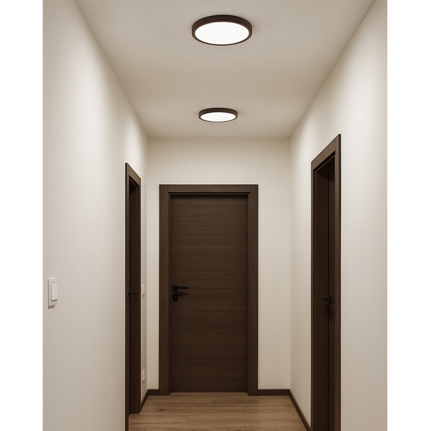 LED φωτιστικό οροφής LED/18W/230V 3000/4000/6500K διάμ. 23 cm καφέ