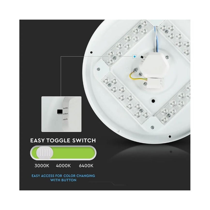 LED Φωτιστικό οροφής LED/18W/230V δ. 31 cm 3000/4000/6400K