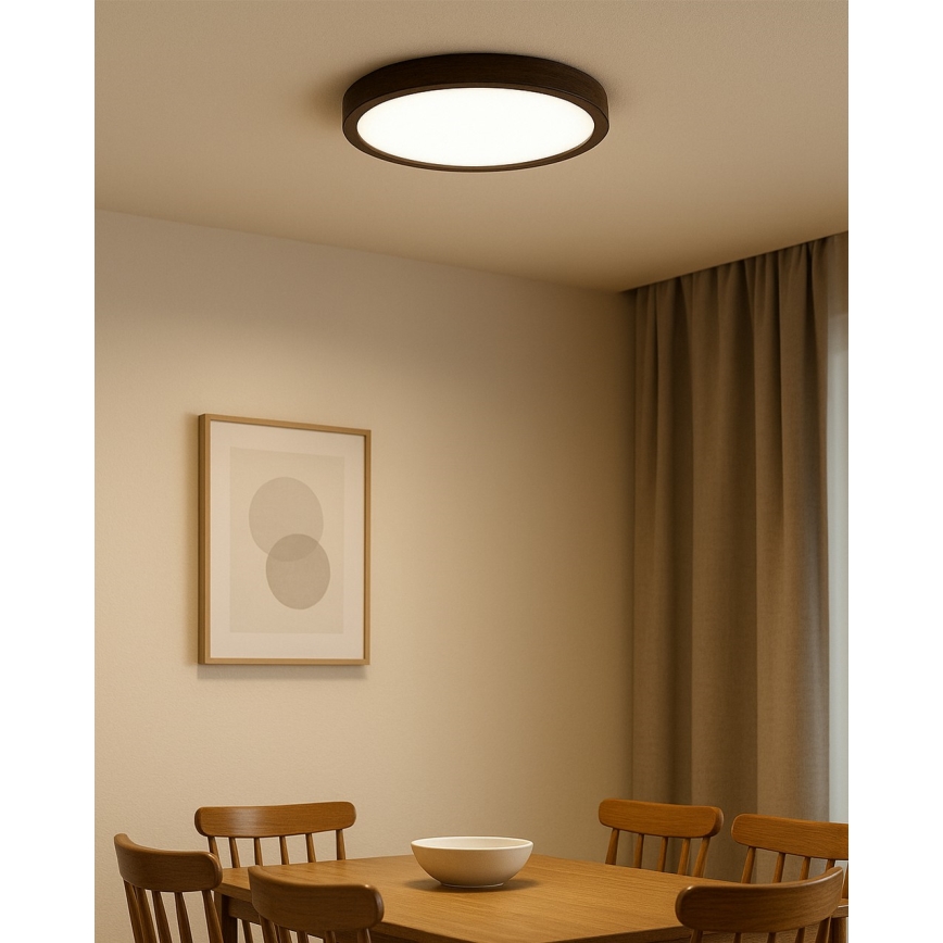 LED φωτιστικό οροφής LED/24W/230V 3000/4000/6500K διάμ. 30 cm καφέ