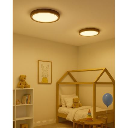LED φωτιστικό οροφής LED/24W/230V 3000/4000/6500K διάμ. 30 cm καφέ