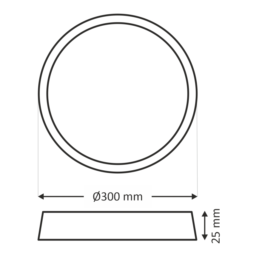 LED φωτιστικό οροφής LED/24W/230V 3000/4000/6500K διάμ. 30 cm καφέ