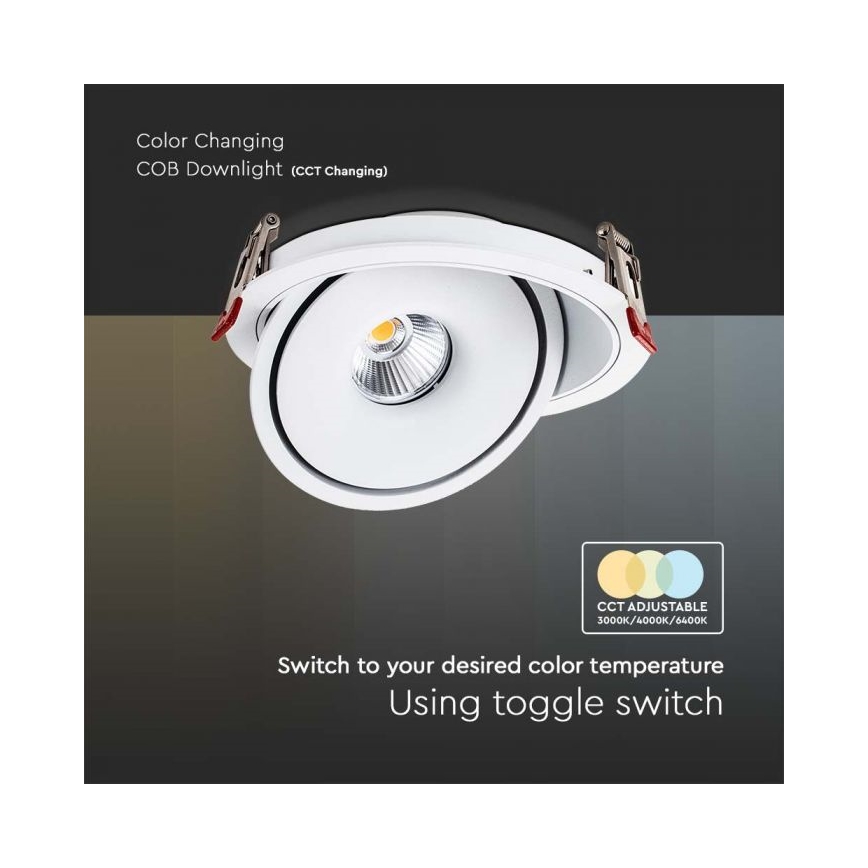 LED ενσωματωτό σποτ LED/28W/230V 3000/4000/6400K διάμ. 20 εκ. λευκό