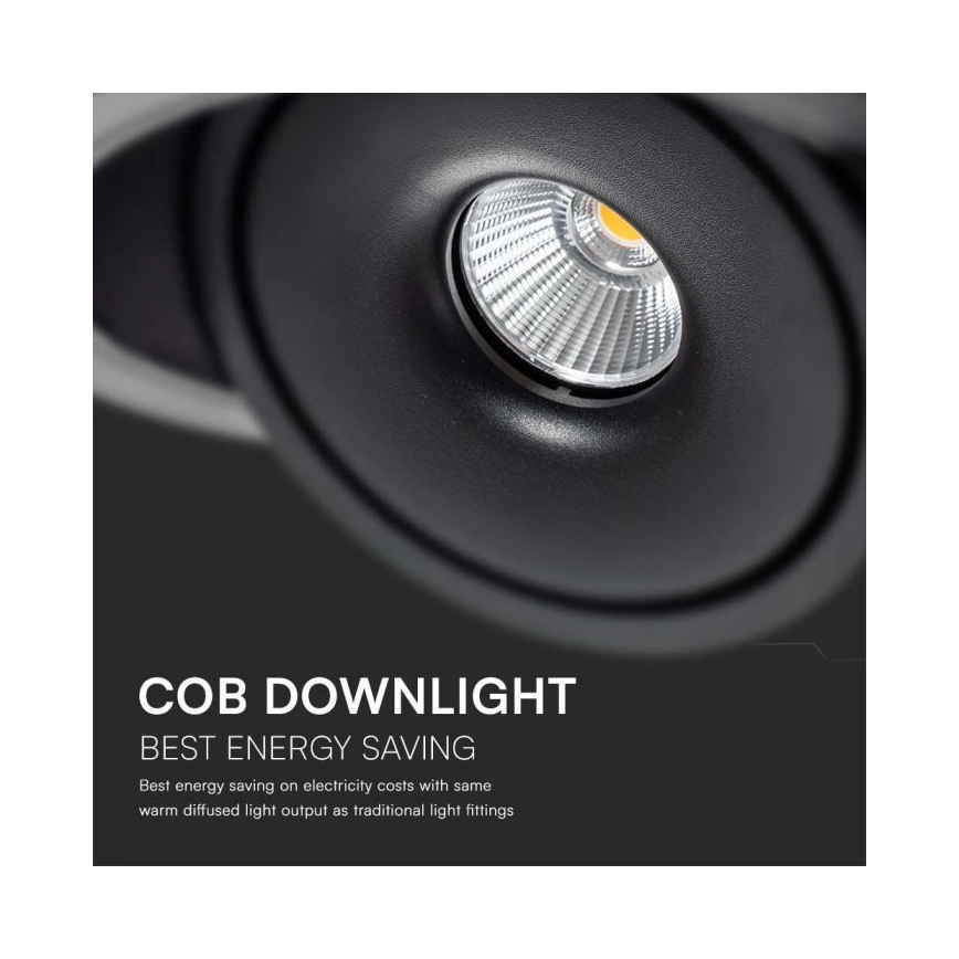 LED Ενσωματωτό Σποτ Οροφής LED/28W/230V 3000/4000/6400K Ø 20 εκ. Μαύρο