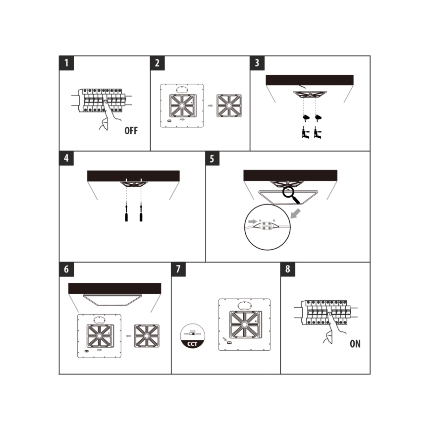 LED Φωτιστικό οροφής LED/32W/230V 3000/4000/6500K 40x40 cm μαύρο