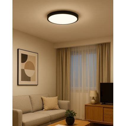 LED Φωτιστικό οροφής LED/32W/230V 3000/4000/6500K διάμ. 40 cm μαύρο