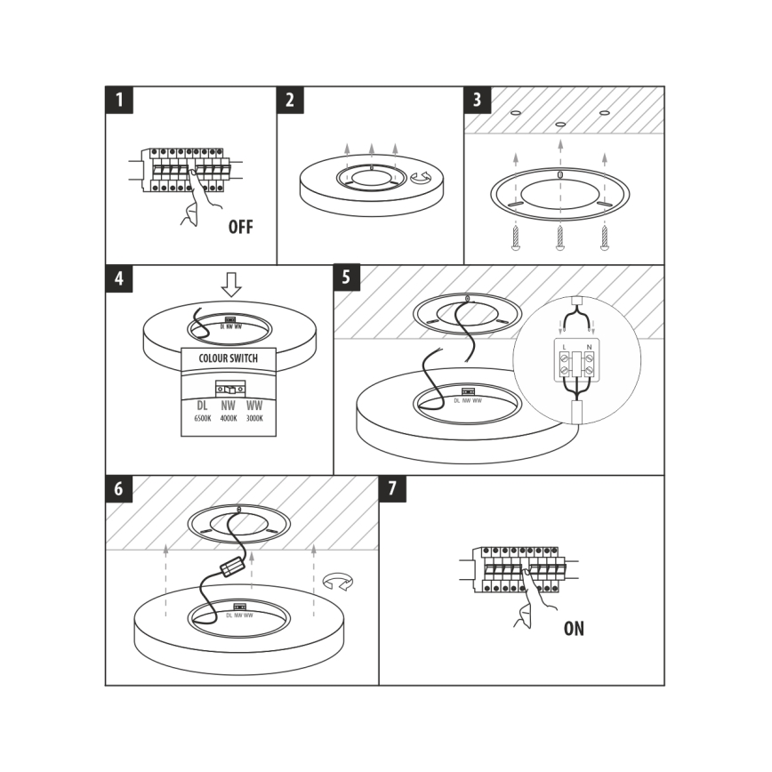 LED Φωτιστικό οροφής LED/32W/230V 3000/4000/6500K διάμ. 40 cm μαύρο
