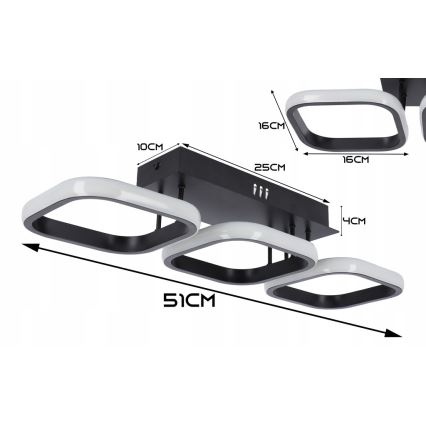 LED φωτιστικό οροφής LED/33W/230V μαύρο