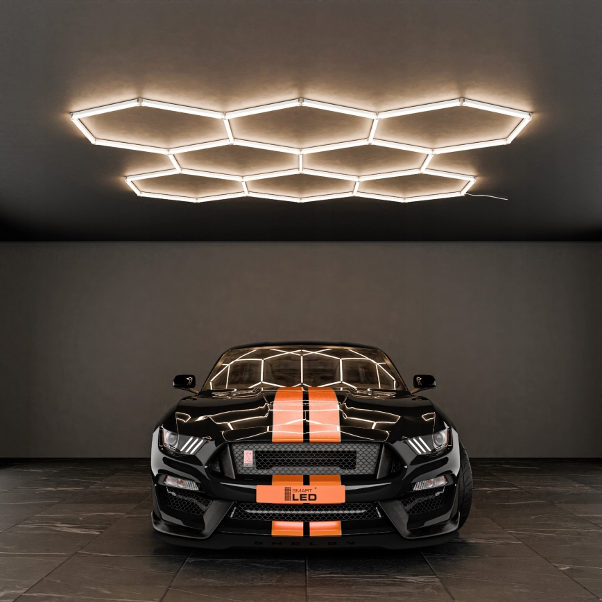 Φωτιστικό οροφής LED HEXAGON LED/350W/85-265V 4000K 313x298 cm CRI 90 IP44 λευκό