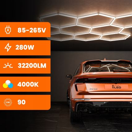 Φωτιστικό οροφής LED HEXAGON LED/350W/85-265V 4000K 313x298 cm CRI 90 IP44 λευκό